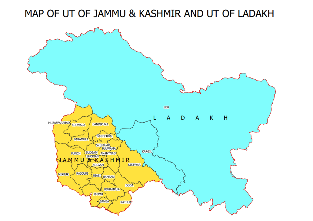 India new political map with UTs of J&K and Ladakh released