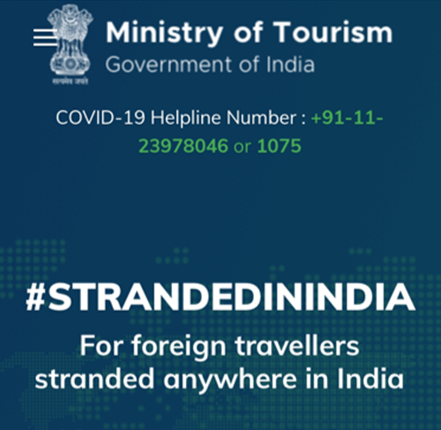 Union Tourism Ministry launched a Stranded in India webportal 